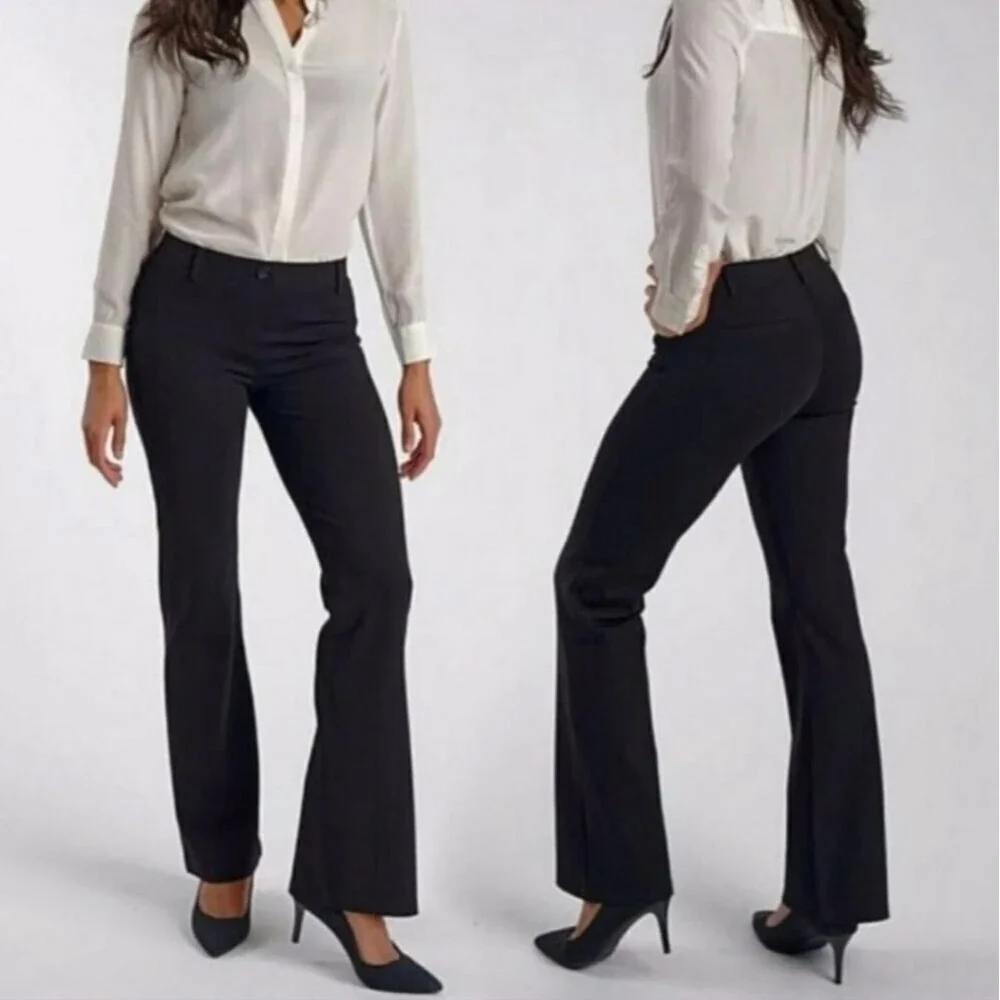 Betabrand Classic Dress Black Pant Yoga Bootcut Medium Pull on Elastic waistband - Picture 1 of 5